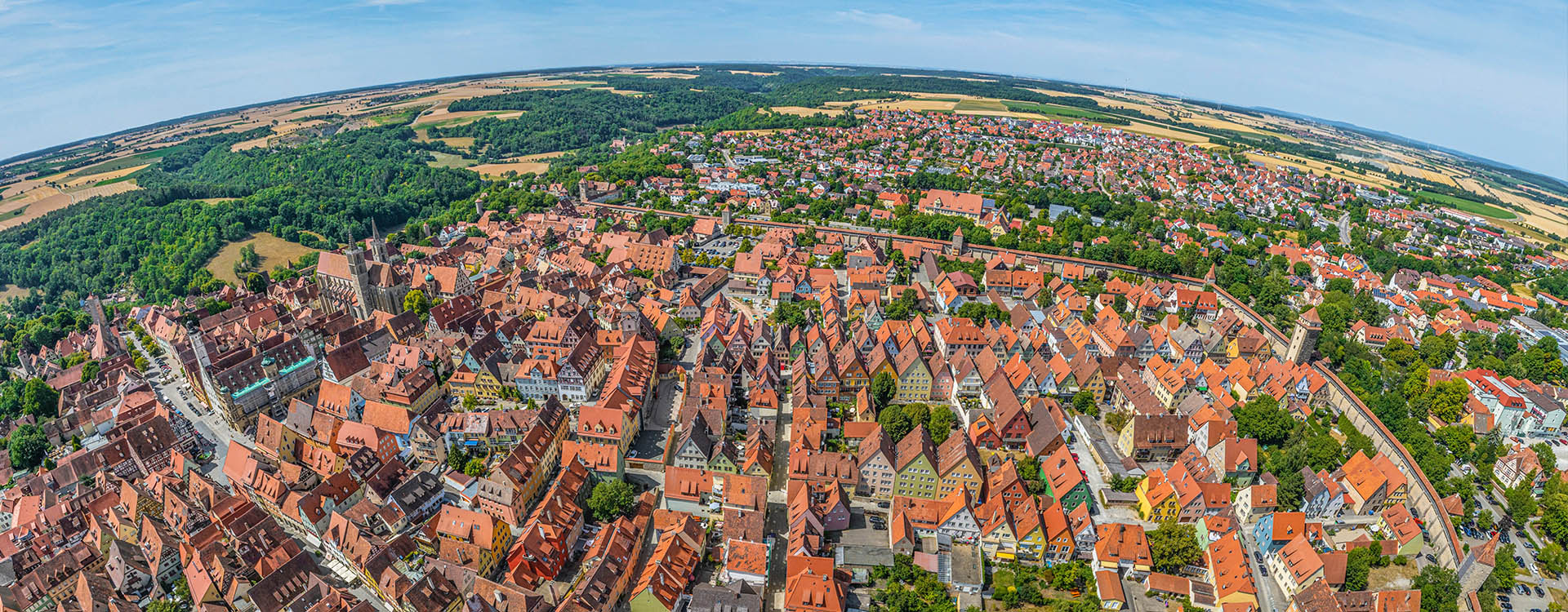 Luftbild von Rothenburg und der Umgebung