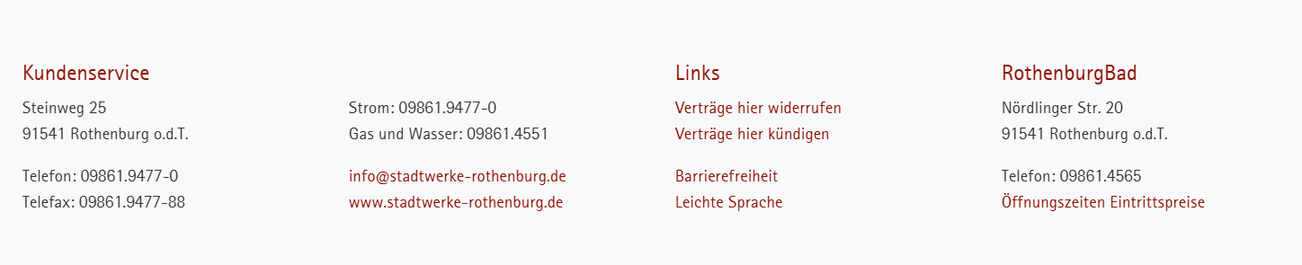 Bereich für Kunden-Service